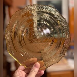 Vintage Amber Glass Plate